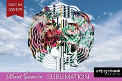 Vintage Flowers Wind Spinner Sublimation PNG - Art Deco Product Image 1