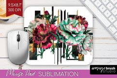 Vintage Flowers Mouse Pad Sublimation - Art Deco Mousepad Product Image 1