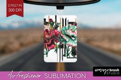Vintage Flowers Air Freshener PNG - Art Deco PNG Sublimation Product Image 1
