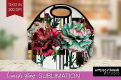 Vintage Flowers Lunch Bag - Art Deco Lunch Bug PNG Product Image 1