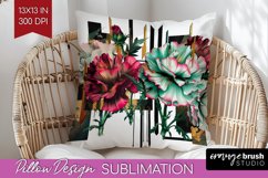 Vintage Flowers Pillow Sublimation - Art Deco Pillow Cover Product Image 1