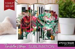 Vintage Flowers Tumbler Wrap - Art Deco Tumbler PNG Product Image 1