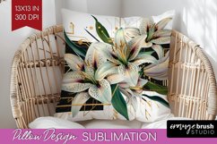 Vintage Flowers Pillow Sublimation - Art Deco Pillow Cover Product Image 1