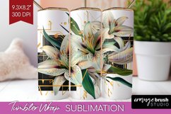 Vintage Flowers Tumbler Wrap - Art Deco Tumbler PNG Product Image 1