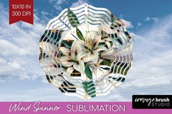 Vintage Flowers Wind Spinner Sublimation PNG - Art Deco Product Image 1