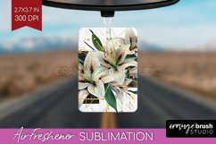 Vintage Flowers Air Freshener PNG - Art Deco PNG Sublimation Product Image 1