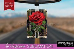 Vintage Flowers Air Freshener PNG - Art Deco PNG Sublimation Product Image 1