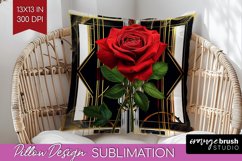 Vintage Flowers Pillow Sublimation - Art Deco Pillow Cover Product Image 1