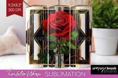 Vintage Flowers Tumbler Wrap - Art Deco Tumbler PNG Product Image 1