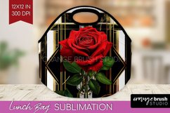 Vintage Flowers Lunch Bag - Art Deco Lunch Bug PNG Product Image 1