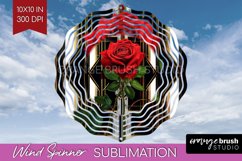 Vintage Flowers Wind Spinner Sublimation PNG - Art Deco Product Image 1