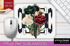 Vintage Flowers Mouse Pad Sublimation - Art Deco Mousepad Product Image 1