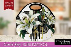 Vintage Flowers Lunch Bag - Art Deco Lunch Bug PNG Product Image 1