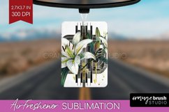 Vintage Flowers Air Freshener PNG - Art Deco PNG Sublimation Product Image 1