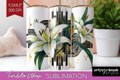 Vintage Flowers Tumbler Wrap - Art Deco Tumbler PNG Product Image 1