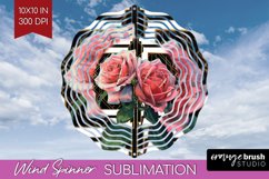 Vintage Flowers Wind Spinner Sublimation PNG - Art Deco Product Image 1