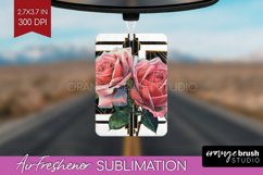 Vintage Flowers Air Freshener PNG - Art Deco PNG Sublimation Product Image 1