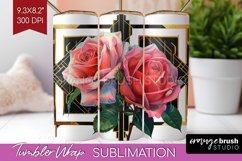 Vintage Flowers Tumbler Wrap - Art Deco Tumbler PNG Product Image 1