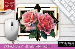 Vintage Flowers Mouse Pad Sublimation - Art Deco Mousepad Product Image 1