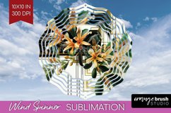 Vintage Flowers Wind Spinner Sublimation PNG - Art Deco Product Image 1