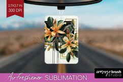 Vintage Flowers Air Freshener PNG - Art Deco PNG Sublimation Product Image 1