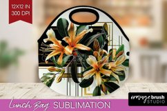 Vintage Flowers Lunch Bag - Art Deco Lunch Bug PNG Product Image 1