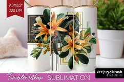Vintage Flowers Tumbler Wrap - Art Deco Tumbler PNG Product Image 1
