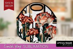 Vintage Flowers Lunch Bag - Art Deco Lunch Bug PNG Product Image 1