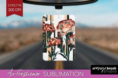 Vintage Flowers Air Freshener PNG - Art Deco PNG Sublimation Product Image 1