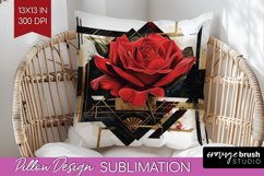 Vintage Flowers Pillow Sublimation - Art Deco Pillow Cover Product Image 1