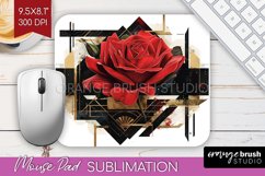 Vintage Flowers Mouse Pad Sublimation - Art Deco Mousepad Product Image 1