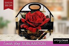 Vintage Flowers Lunch Bag - Art Deco Lunch Bug PNG Product Image 1