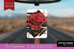 Vintage Flowers Air Freshener PNG - Art Deco PNG Sublimation Product Image 1