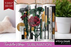 Vintage Flowers Tumbler Wrap - Art Deco Tumbler PNG Product Image 1