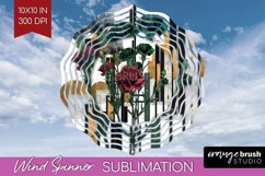 Vintage Flowers Wind Spinner Sublimation PNG - Art Deco Product Image 1