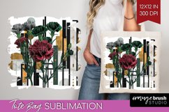 Vintage Flowers Tote Bag - Art Deco Tote Bag PNG Sublimation Product Image 1