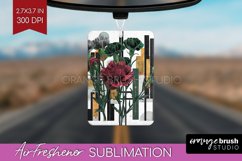 Vintage Flowers Air Freshener PNG - Art Deco PNG Sublimation Product Image 1
