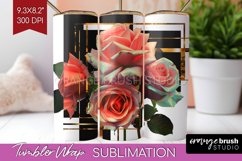 Vintage Flowers Tumbler Wrap - Art Deco Tumbler PNG Product Image 1