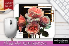 Vintage Flowers Mouse Pad Sublimation - Art Deco Mousepad Product Image 1