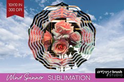 Vintage Flowers Wind Spinner Sublimation PNG - Art Deco Product Image 1