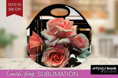 Vintage Flowers Lunch Bag - Art Deco Lunch Bug PNG Product Image 1