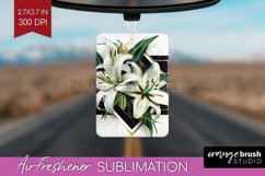 Vintage Flowers Air Freshener PNG - Art Deco PNG Sublimation Product Image 1