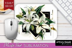 Vintage Flowers Mouse Pad Sublimation - Art Deco Mousepad Product Image 1