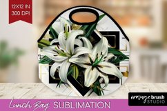 Vintage Flowers Lunch Bag - Art Deco Lunch Bug PNG Product Image 1