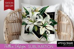 Vintage Flowers Pillow Sublimation - Art Deco Pillow Cover Product Image 1