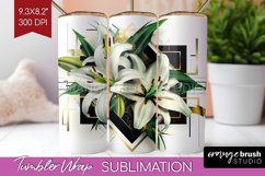 Vintage Flowers Tumbler Wrap - Art Deco Tumbler PNG Product Image 1