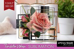 Vintage Flowers Tumbler Wrap - Art Deco Tumbler PNG Product Image 1