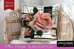 Vintage Flowers Pillow Sublimation - Art Deco Pillow Cover Product Image 1