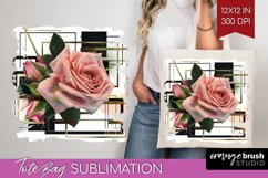 Vintage Flowers Tote Bag - Art Deco Tote Bag PNG Sublimation Product Image 1