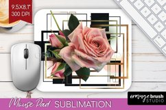 Vintage Flowers Mouse Pad Sublimation - Art Deco Mousepad Product Image 1